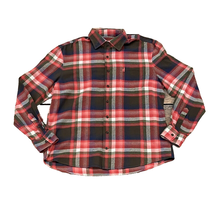 Johnnie O Mens Luxe Flannel Button Up Shirt Medium Red Plaid - AC - $14.77