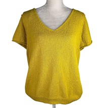 Anthropologie Valentina Short Sleeve Sweater Large Mustard - $29.69