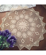 Handmade Crochet Doilies Cotton Table Mats Lace Doilies Round Placemats ... - $14.67