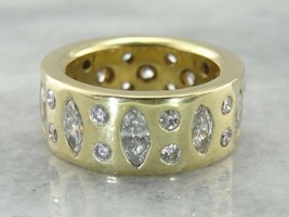 Flush Set Band Engagement Ring 14K Yellow Gold Plated 2.72Ct Simulated Diamond - £154.11 GBP