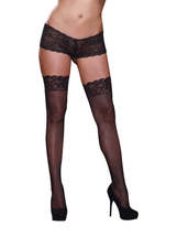 Thigh high fishnet lace black os queen seville - £22.51 GBP