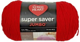 Red Heart Super Saver Jumbo 14 oz Skein Of Yarn- “Cherry Red”- Bright Red New - $10.88