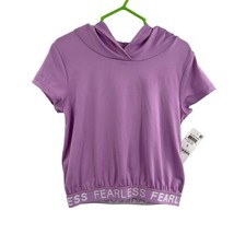 Ideology Girls Purple Short Sleeve Hooded Fearless Top 5 New - £10.59 GBP