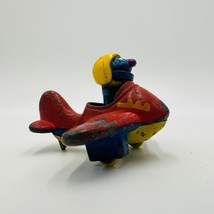 Muppets Diecast Grover Metal Airplane 2.5in Vintage Sesame Street Toy Worn 1986 - £7.42 GBP