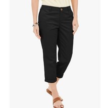 Style &amp; Co Womens 10 Deep Black Mid Rise Chino Capri Pants NWT S56 - £15.30 GBP