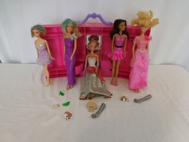 Barbie Pink and Purple Wardrobe Closet 1997 vintage + 1998 Dolls and fri... - $20.81