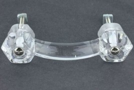 Set Of 6 Crystal Clear Glass Drawer Pulls Handles Vintage Depression Era style - £47.45 GBP