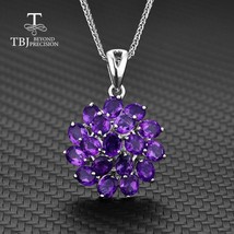Lver deep color african amethyst flower shape pendant necklace earrings chain best nice thumb200
