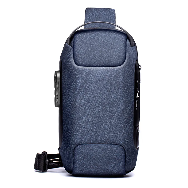 Male Shoulder Bags USB Charging Crossbody Bags Men Anti Theft Chest Bag School S - £23.14 GBP