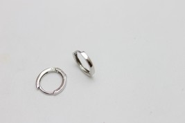 18k Solid white Gold Cute Plain Hoop Kids Earrings,  1.00 grams - £93.16 GBP