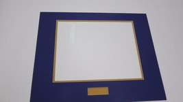Picture Framing Mat 16x20 for 11x14 photo and signature 1&quot;x6&quot; exact purple/ gold - £11.81 GBP
