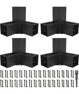 Zekoo Pergola Brackets Kit 4X4: Strong Black Powder-Coated, 3-Way Right ... - $135.73 CAD