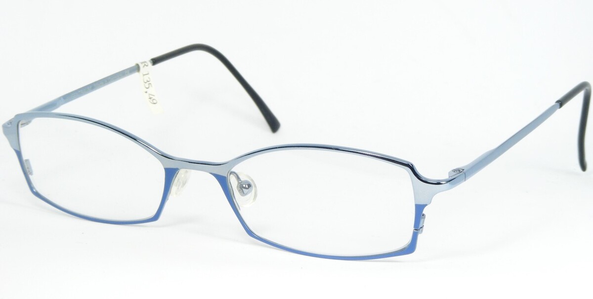 Occhiali Augentraum AV323 02 Lucidi Argento-Blu /Blu 50-18-135 Germania - $49.48