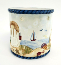 Beach Shoreline Pierced CeramicSleeve Jar Candle Holder Waxcessories Lighthouse - £20.37 GBP