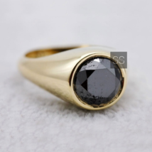 Natural Black Onyx Ring, Solid 925 Sterling Silver, Statement Ring, Onyx Gold - £63.95 GBP