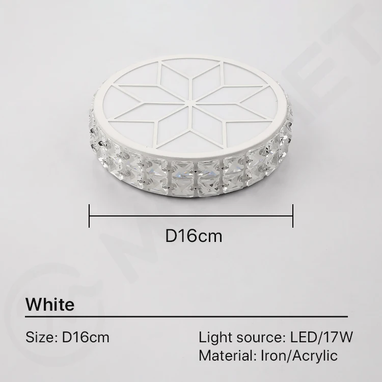 Crystal Ceiling-lamp LED Three-color Acrylic Round Gl Chandelier For Indoor Livi - £206.70 GBP
