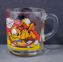 McDonald's 1978 Garfield & Otis Glass Mug Cup " Use Your Friends Wisely" - $14.37