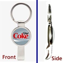 retro Diet Coke sign Pendant or Keychain silver tone secret bottle opener - $13.43