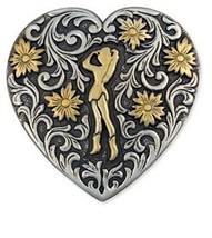 Tandy Leather Cowgirl Heart Shaped Trophy Buckle Western - £18.49 GBP