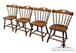 Set of 4 S BENT BROS Solid Hard Rock Maple Colonial Pub Style Dining Sid... - £1,606.12 GBP