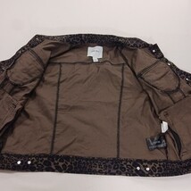 Nine West Jean Women's Sarah Jacket Denim Tan Wild One Leopard Print Size Large image 10