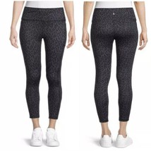 Athlux Performance Ankle Leggings w/ Pockets, Gray Animal Leopard Print Size XL - £12.24 GBP