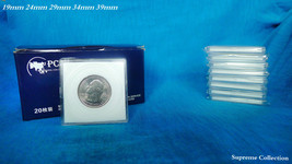 6 pcs Sponge Lining Square Coin Holders For 19 24 29 34 39mm White High ... - $6.48