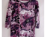 Nicki Nicole Miller Purple Beaded Shirt With Abstract Design Size Small - £10.10 GBP