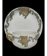 Haviland Limoges France Fine Bone China Shield Tea Cup Saucer Moriage Go... - $52.86 CAD