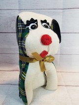 Vintage Samwel Hard Stuffed Beagle Puppy Dog Green Plain Fair Carnival Toy Cloth - $29.65