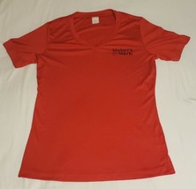 Makers Mark Bourbon T Shirt V Neck Womens Size Small Red Athletic Lightweight - £6.57 GBP