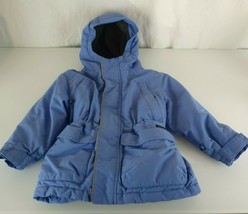 Land's End French Blue Unisex Hooded Parka Jacket Coat Winter Ski Boy Girl 4 - £11.66 GBP