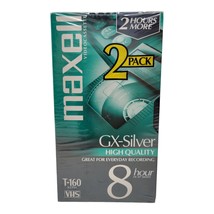 New Maxell T-160 GX-Silver Blank VHS Tape High Quality 2 Pack - £4.37 GBP