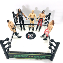 WWE Money In The Bank Wrestling Ring Spring Base w/Figures Reigns Austin Rollins - £52.39 GBP