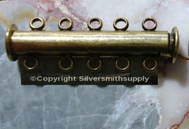5 Strand magnetic antique bronze plate tube slide clasp five strand clasp FPC033 - £2.08 GBP
