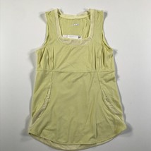 Lululemon Tank Top Womens 2 XXS Yellow Green Striped Sleeveless Mesh Accent - $15.83