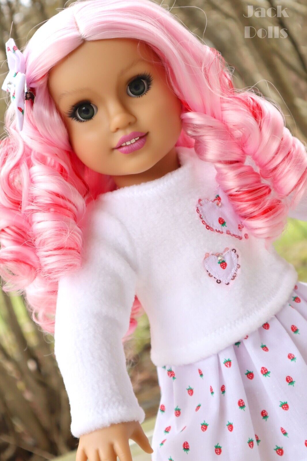 Custom OOAK American Girl Doll VALENTINA Artist Repaint Wig Swap Pink Red Hair - $296.99