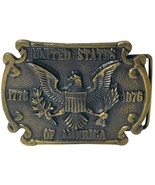 USA BALD EAGEL BRASS BELT BUCKEL ARMY BICENTENNAL ~ WT:5.9 OZ.~3X2.5 IN.... - $35.97 CAD