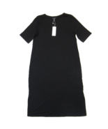 NWT Eileen Fisher Crew Neck Shift in Black Fine Tencel Jersey T-Shirt Dr... - £63.39 GBP