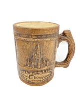 Vintage Walt Disney 3d Wood Mug Stein Coffee Classic Logo Castle 90s - $19.76