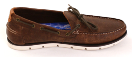 Guy Harvey Brown Leather Starboard Slip On Boat Shoes Men&#39;s Size 9.5 - $69.29