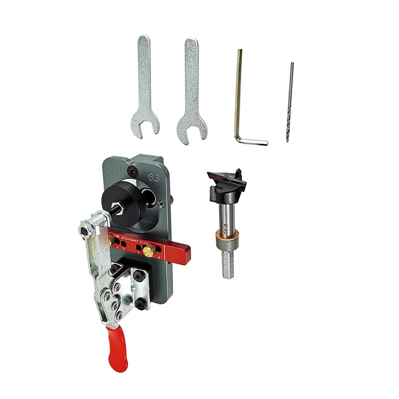 wor Concealed Hinge Jig Drilling Guide Locator And 26mm/35mm Hinge Boring Bit Wi - $193.09