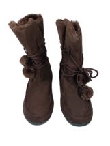 CA Collection By Carrini Womens Suede Winter Mid-Calf Lace-up Boots Brown Size 8 - £31.53 GBP