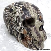 Large Carved Crystal Skull Panther Jasper Metaphysical Healing Peaceful ... - $499.00