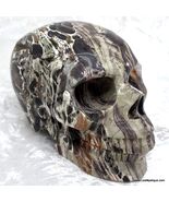 Large Carved Crystal Skull Panther Jasper Metaphysical Healing Peaceful ... - $499.00