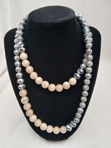 Majestic Toned Ivory and Silver Necklace - £14.37 GBP