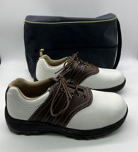 Dexter Gel Cell Men&#39;s Golf Shoes GF125-5 White Brown leather Size 8.5 Wi... - $42.75