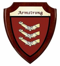 Armstrong Irish Coat of Arms Shield Plaque - Rosewood Finish - £34.44 GBP