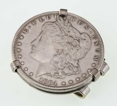 1884 Morgan Dollar &quot;Swank&quot; Money Clip Gorgeous Collectible! - £186.83 GBP