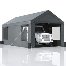 VEVOR Carport Canopy Car Canopy 10 x 20ft 8 Legs Sidewalls &amp; Windows Dar... - £338.66 GBP